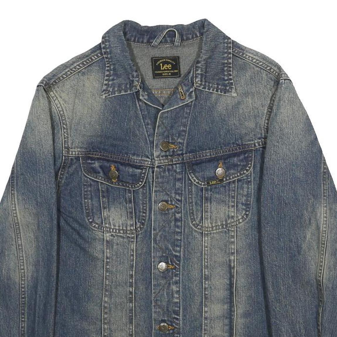 LEE Womens Blue Denim Button Jacket M Cotton Classic Casual Outerwear