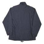 VCV Mens Navy Blue Jacket L Polyester Blend Plain Zip Relaxed Fit Casual