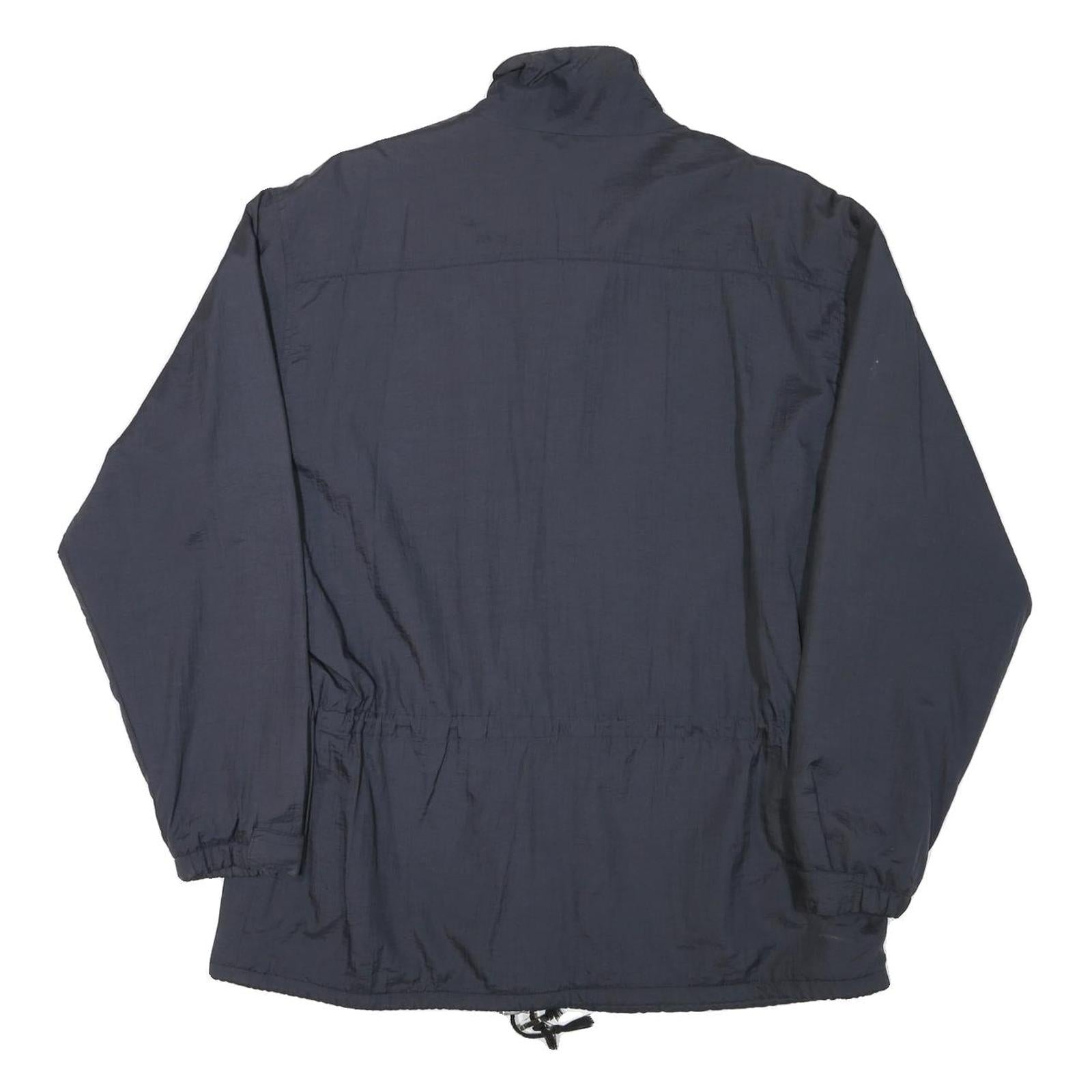 VCV Mens Navy Blue Jacket L Polyester Blend Plain Zip Relaxed Fit Casual