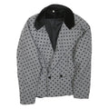 Womens Grey & Black Wool Polka Dot Button Jacket XL Tailored Wool Blend Classic