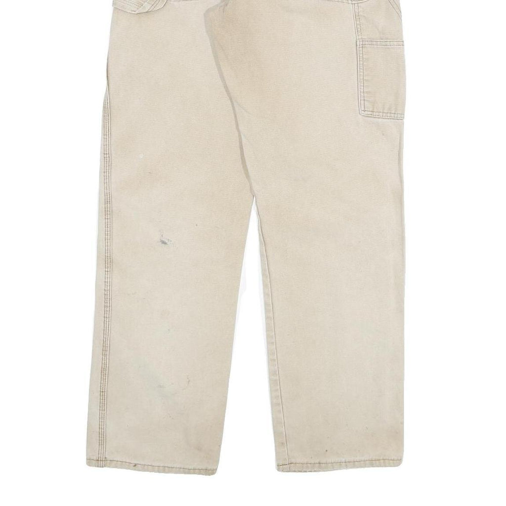 DICKIES Mens Beige Regular Fit Straight Denim Jeans W34 L34 Workwear