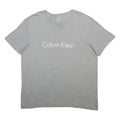 CALVIN KLEIN Mens Grey T-Shirt L Short Sleeve Crew Neck Logo Print