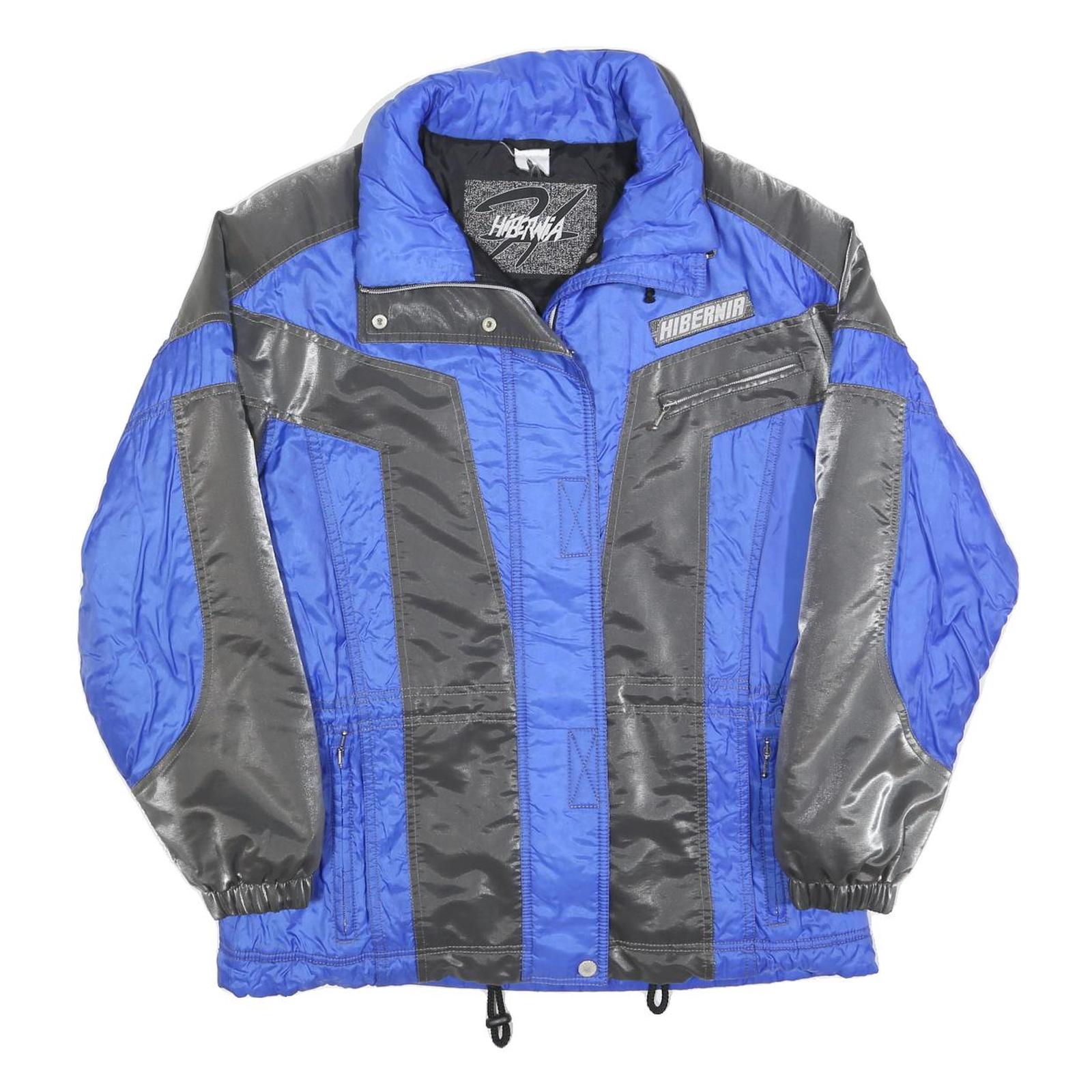 HIBERNIA Womens Blue & Grey Zip Jacket M Polyester Blend Sporty Outdoor Casual