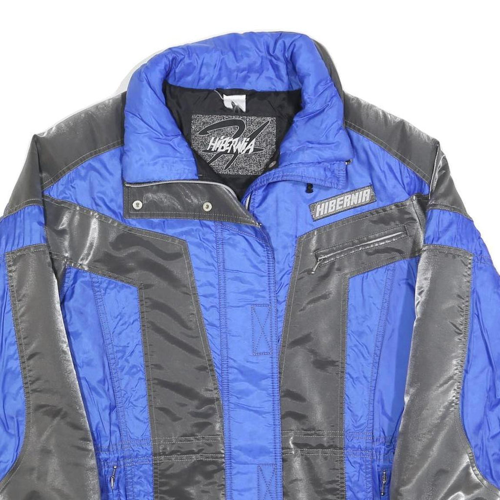 HIBERNIA Womens Blue & Grey Zip Jacket M Polyester Blend Sporty Outdoor Casual