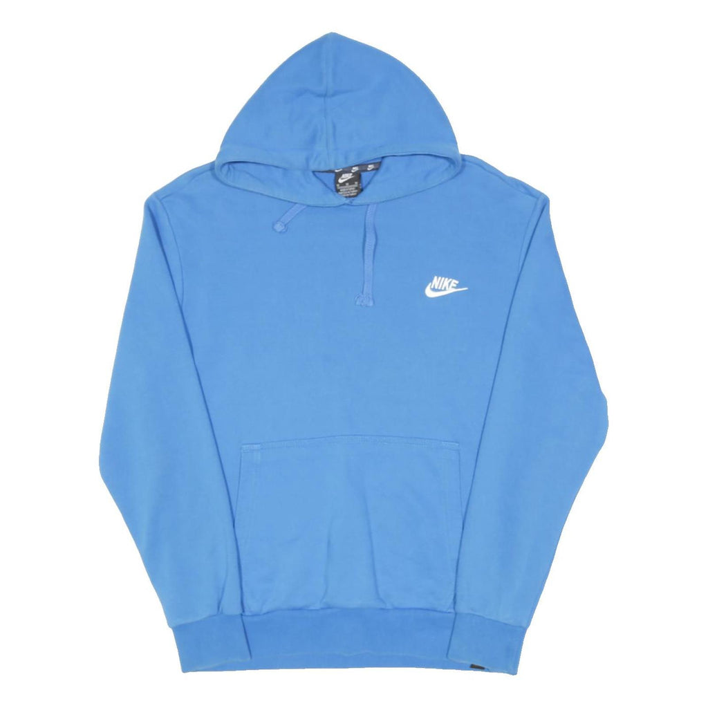 NIKE Mens Blue Cotton Blend Pullover Hoodie M Sportswear Casual Sweatshirt