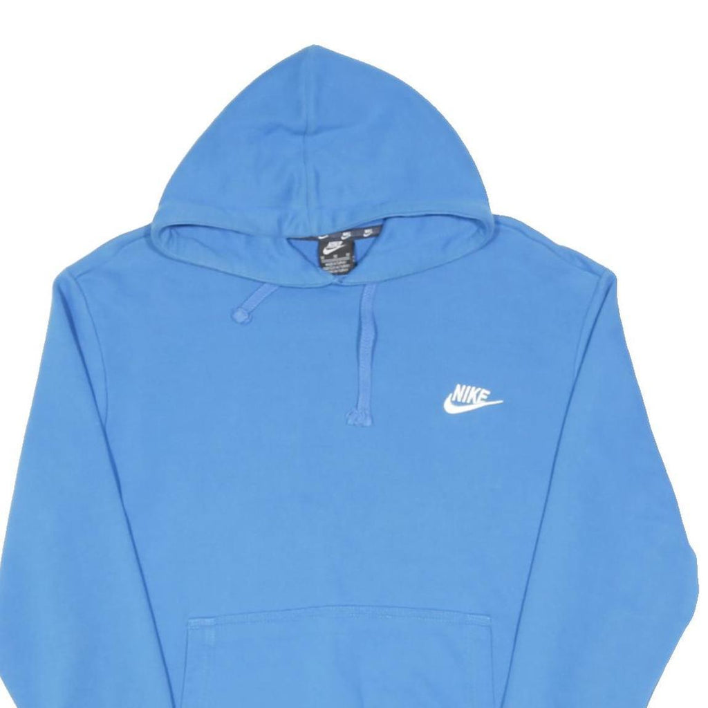 NIKE Mens Blue Cotton Blend Pullover Hoodie M Sportswear Casual Sweatshirt