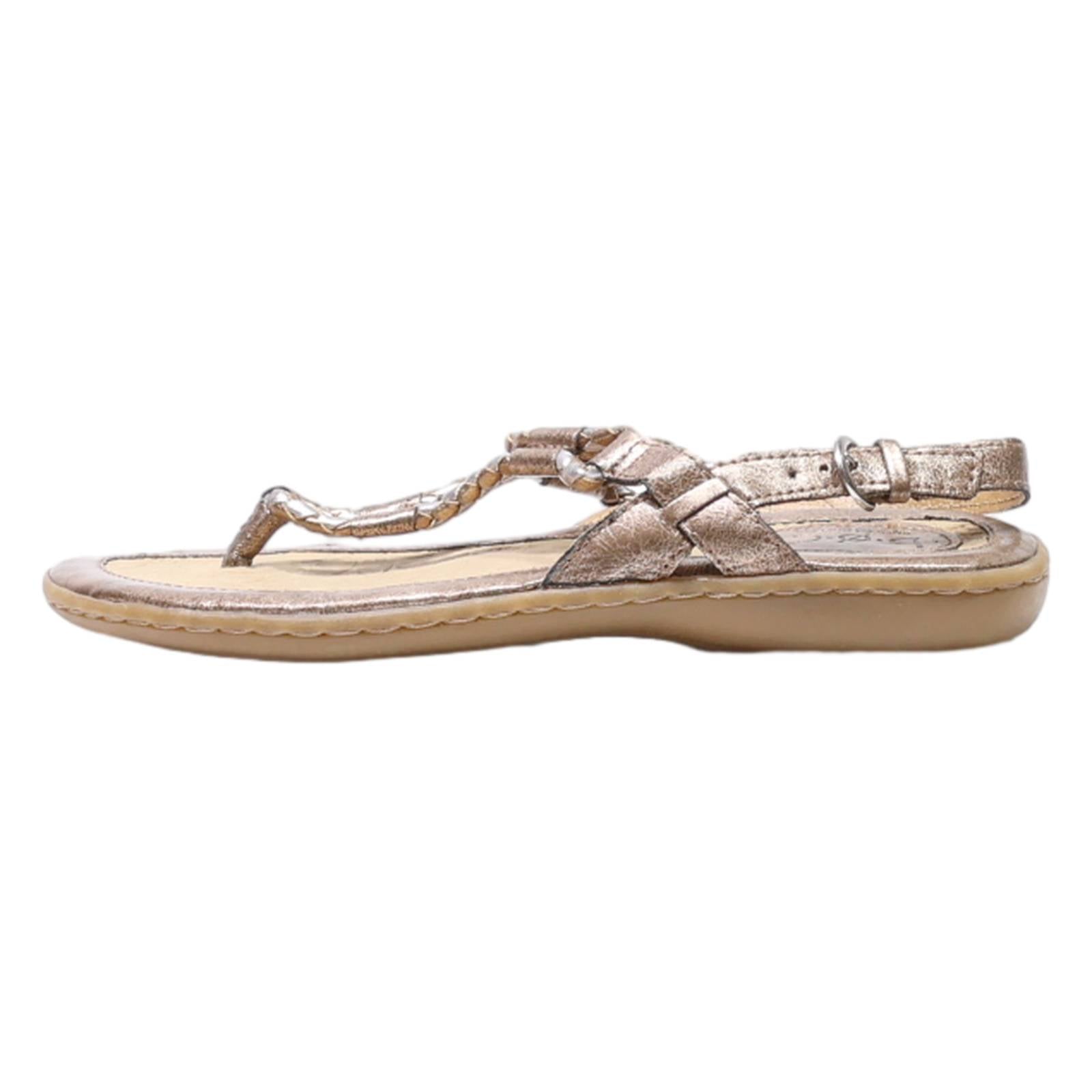 BORN Strappy Sandals Gold Synthetic Womens UK 5