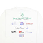 LOCO ATHLETIC Mens White Winners Graphic T-Shirt L Long Sleeve Crew Neck