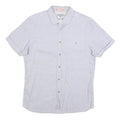 TED BAKER Mens White Shirt M Cotton Blend Short Sleeve Casual Summer