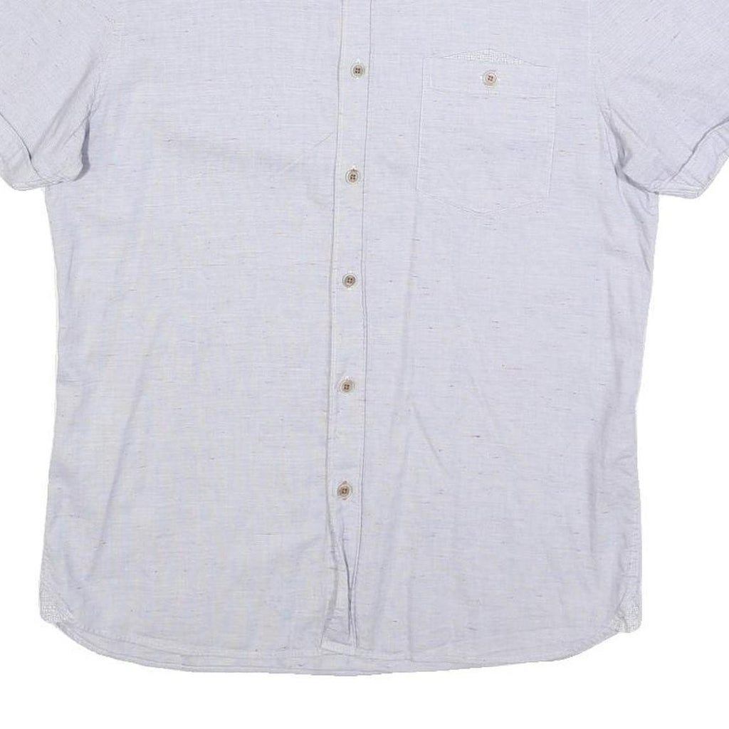 TED BAKER Mens White Shirt M Cotton Blend Short Sleeve Casual Summer