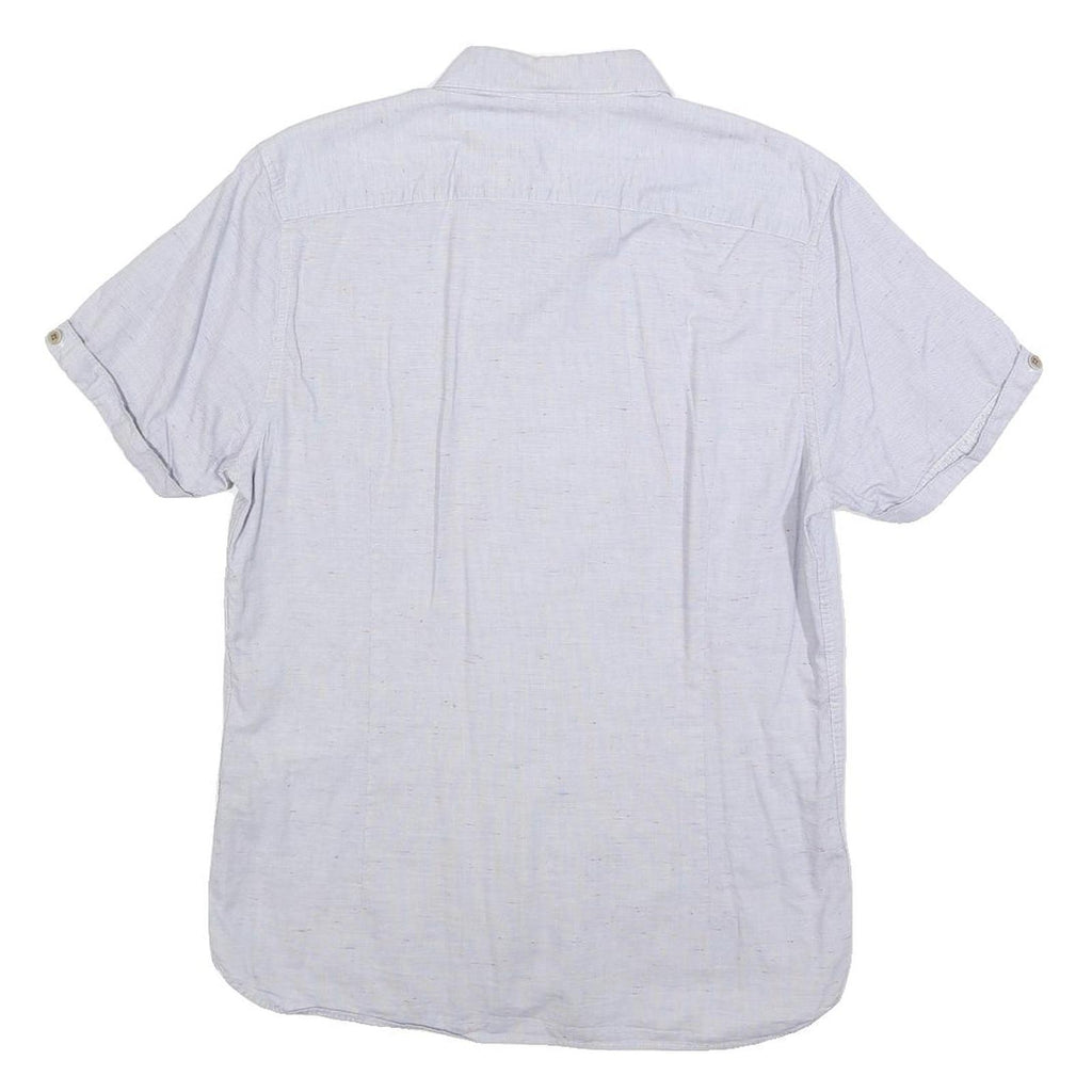 TED BAKER Mens White Shirt M Cotton Blend Short Sleeve Casual Summer