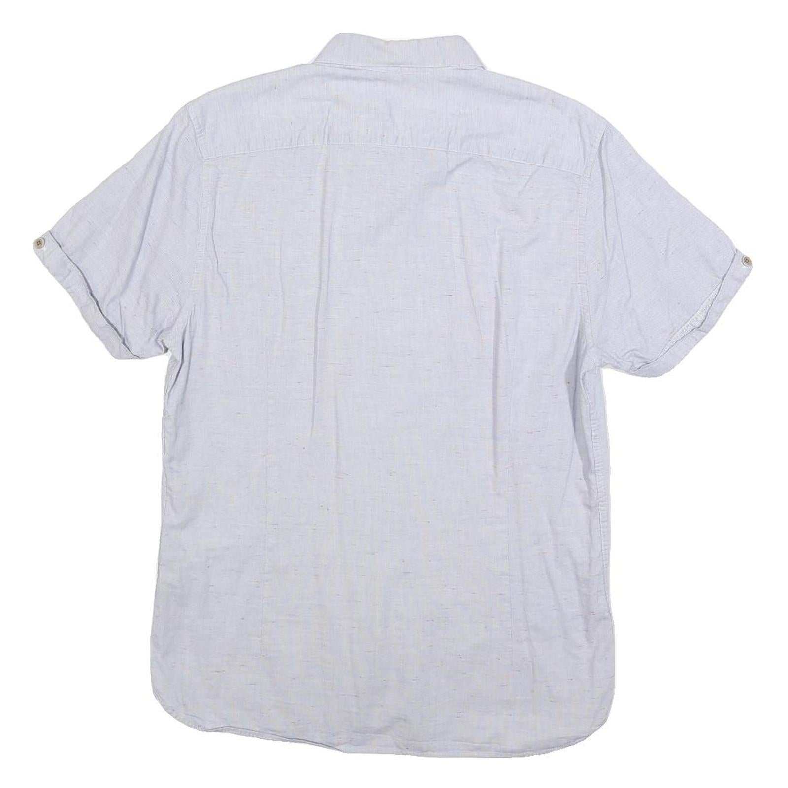 TED BAKER Mens White Shirt M Cotton Blend Short Sleeve Casual Summer