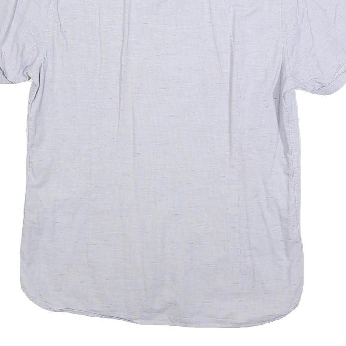 TED BAKER Mens White Shirt M Cotton Blend Short Sleeve Casual Summer