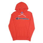 CHAMPION Mens Red Pullover Hoodie XS Cotton Blend Logo Sweatshirt Casual