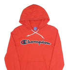 CHAMPION Mens Red Pullover Hoodie XS Cotton Blend Logo Sweatshirt Casual
