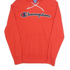 CHAMPION Mens Red Pullover Hoodie XS Cotton Blend Logo Sweatshirt Casual