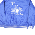 HOLLOWAY Mens Blue Button Jacket 2XL Polyester Blend Track Bowling Retro