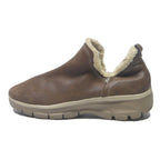 SKECHERS Womens Leather Brown Slip On Shoes UK 4 Comfortable Casual Footwear