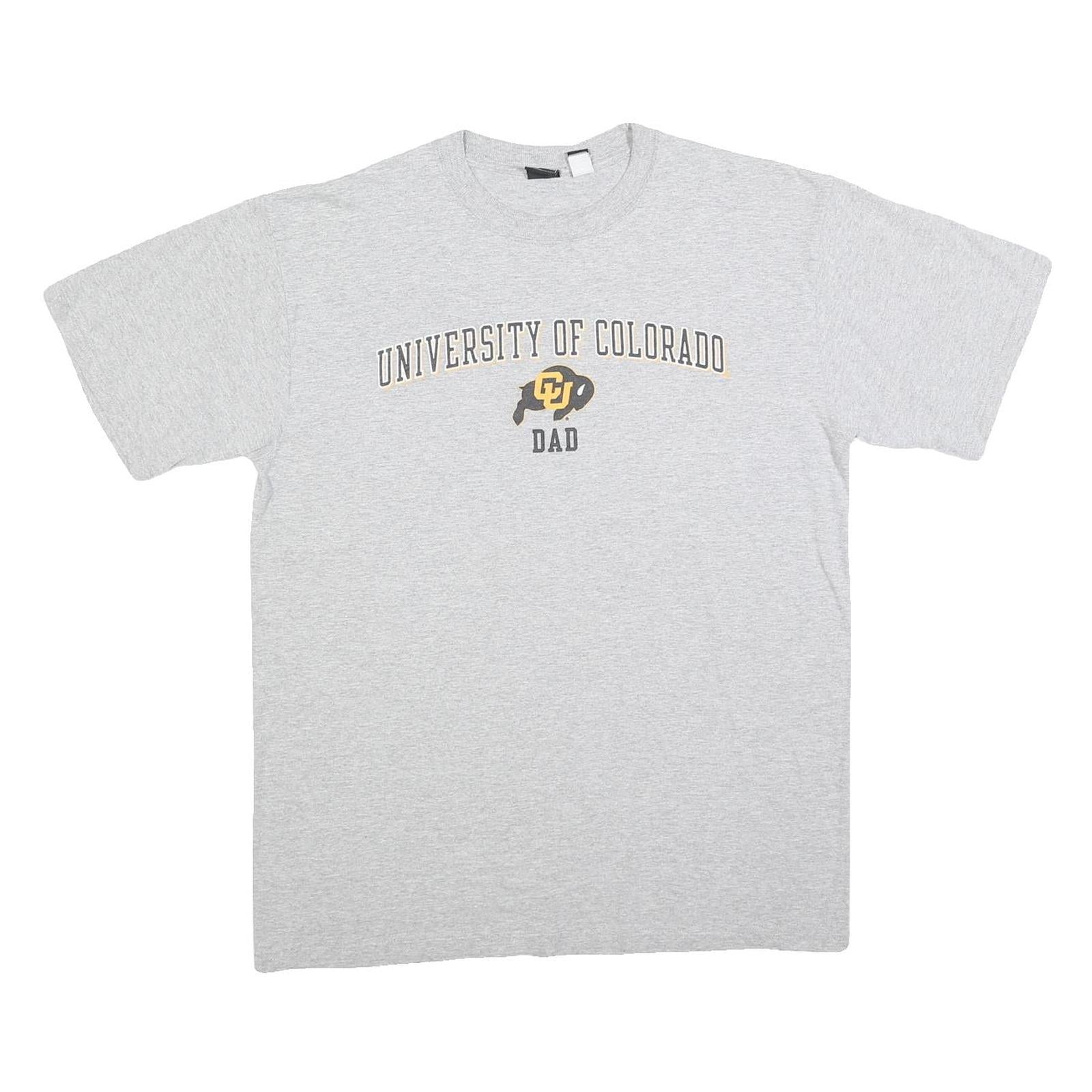 GEAR FOR SPORTS Mens Grey University Of Colorado Dad Graphic T-Shirt L Short