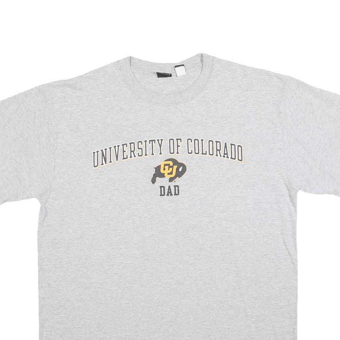 GEAR FOR SPORTS Mens Grey University Of Colorado Dad Graphic T-Shirt L Short