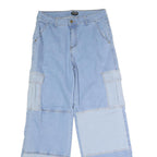 BEBE Womens Light Blue Cargo Pocket Regular Fit Wide-Leg Denim Jeans W31 L31