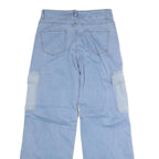 BEBE Womens Light Blue Cargo Pocket Regular Fit Wide-Leg Denim Jeans W31 L31