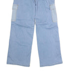 BEBE Womens Light Blue Cargo Pocket Regular Fit Wide-Leg Denim Jeans W31 L31