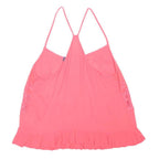 SUPERDRY Womens Pink Lace Detail Vest Sleeveless Top L Lightweight Cotton