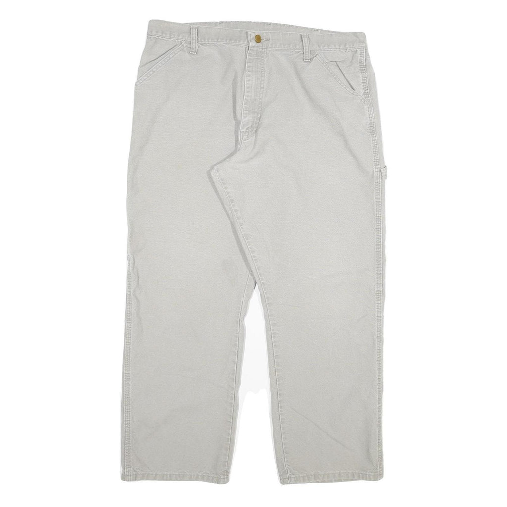 DICKIES Mens Cotton Blend Relaxed Beige Trousers W36 L30 Workwear Utility