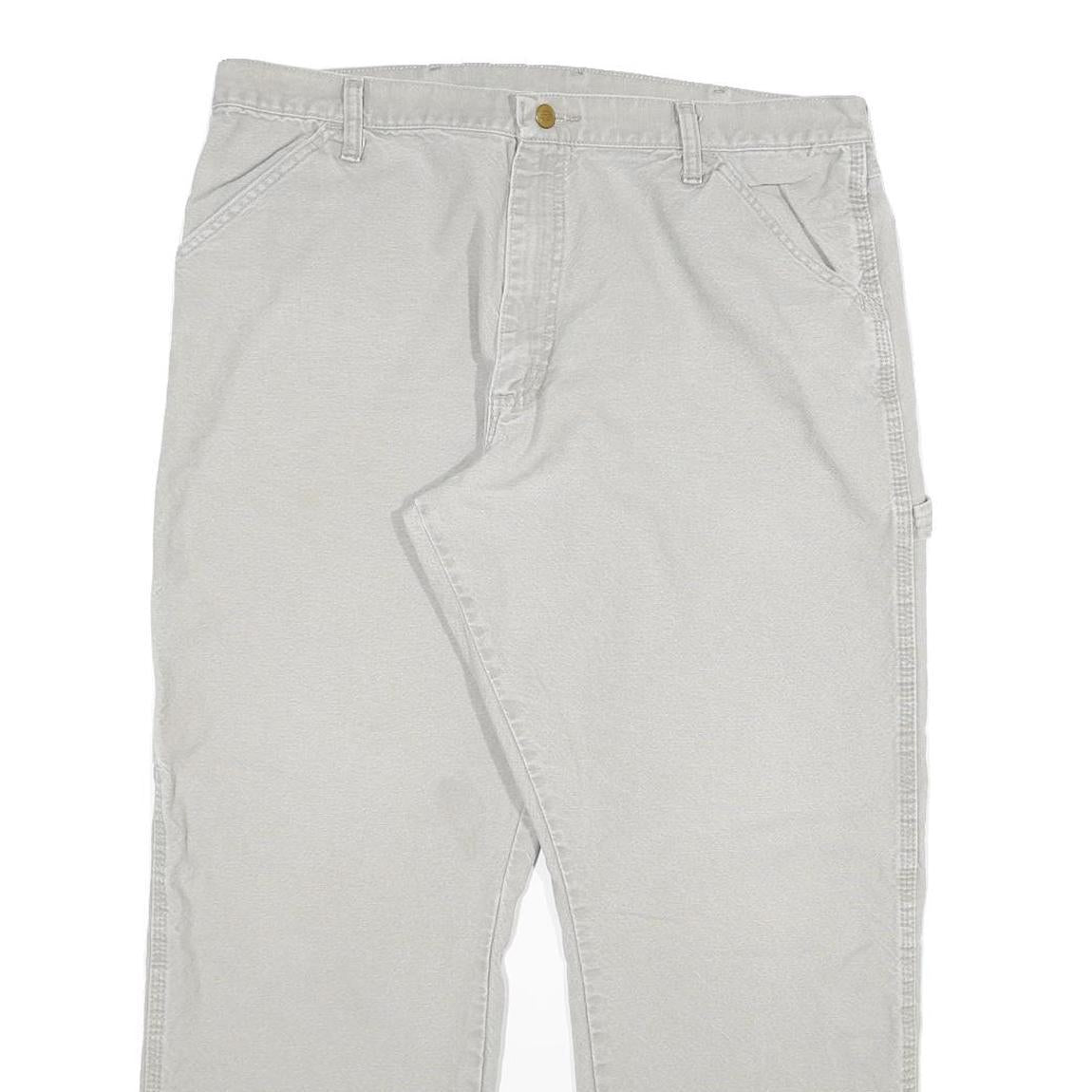 DICKIES Mens Cotton Blend Relaxed Beige Trousers W36 L30 Workwear Utility