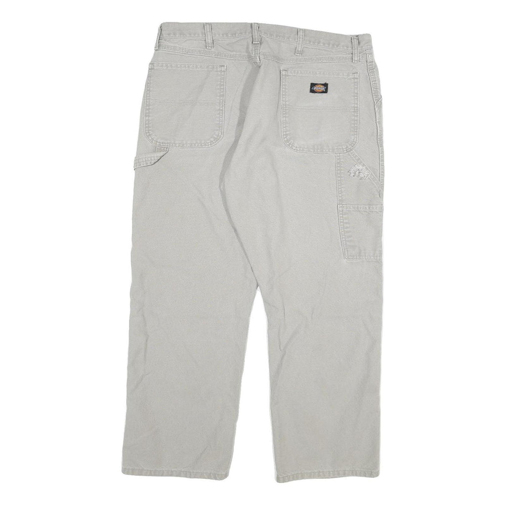 DICKIES Mens Cotton Blend Relaxed Beige Trousers W36 L30 Workwear Utility