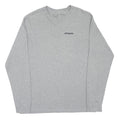 PATAGONIA Mens Grey Long Sleeve V-Neck Cotton Blend T-Shirt Graphic M