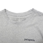 PATAGONIA Mens Grey Long Sleeve V-Neck Cotton Blend T-Shirt Graphic M