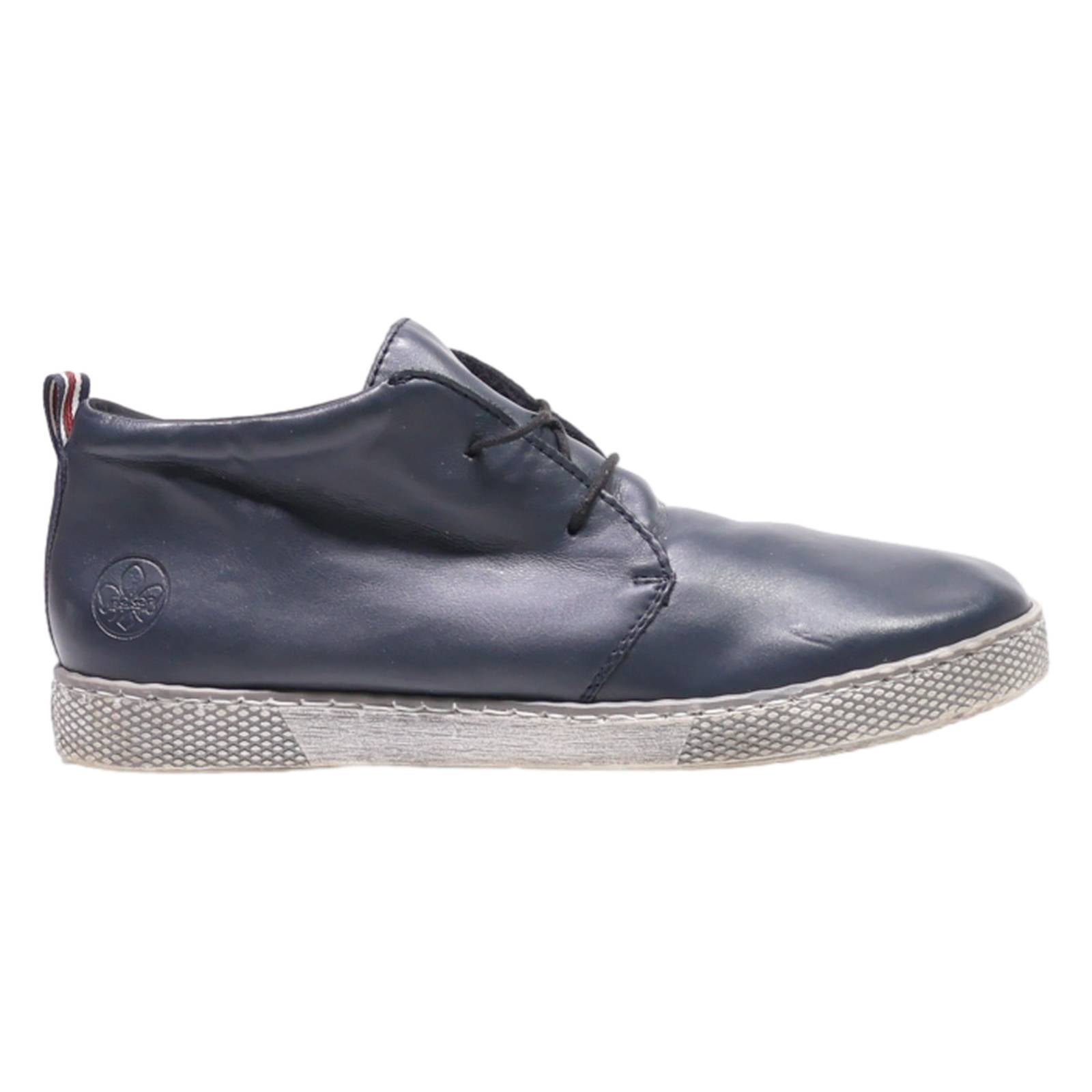 RIEKER Moccasin Shoes Blue Leather Mens UK 6.5