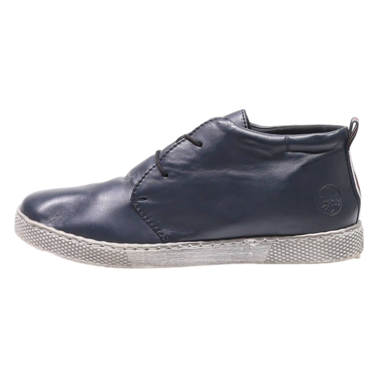 RIEKER Moccasin Shoes Blue Leather Mens UK 6.5