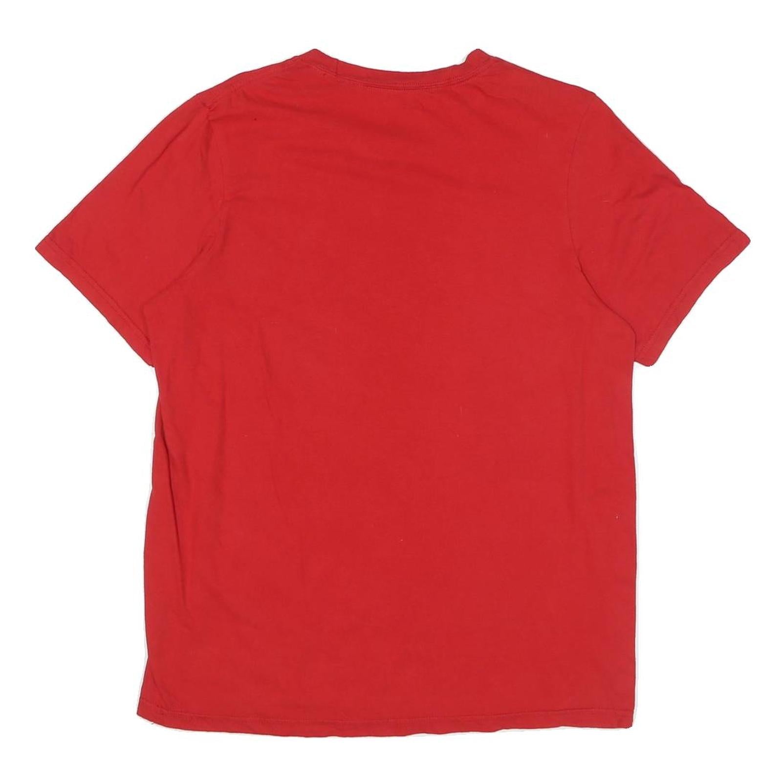 ADIDAS Mens Red Graphic T-Shirt M Short Sleeve Crew Neck Cotton Blend Casual