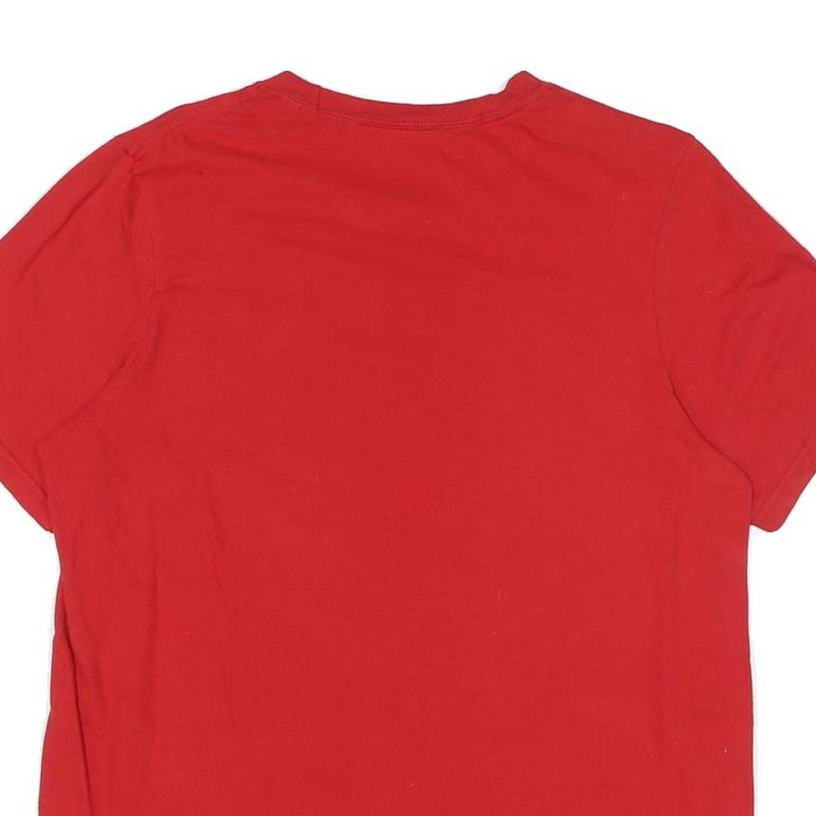 ADIDAS Mens Red Graphic T-Shirt M Short Sleeve Crew Neck Cotton Blend Casual