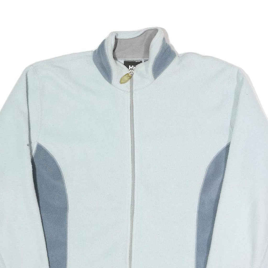 HELLY HANSEN Womens White & Grey Polyester Jacket L Fleece Zip Outdoor