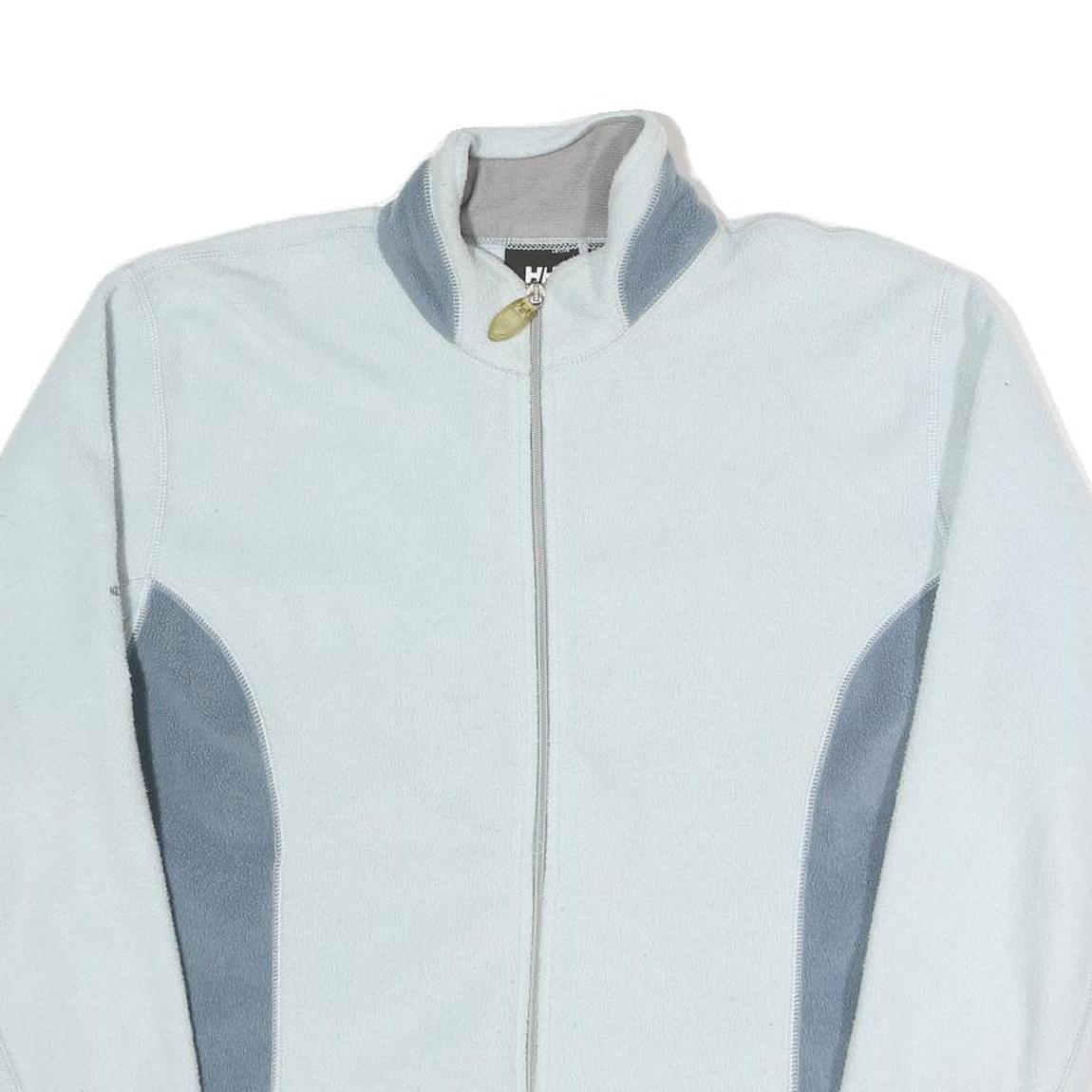 HELLY HANSEN Womens White & Grey Polyester Jacket L Fleece Zip Outdoor