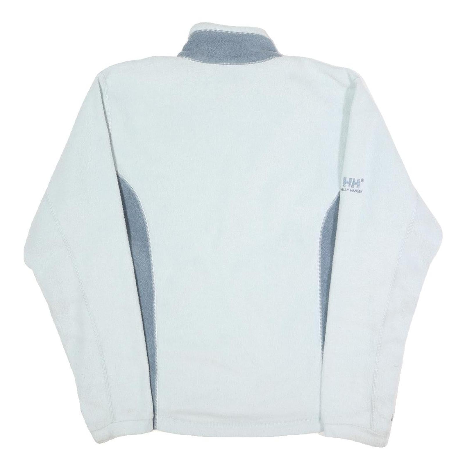 HELLY HANSEN Womens White & Grey Polyester Jacket L Fleece Zip Outdoor