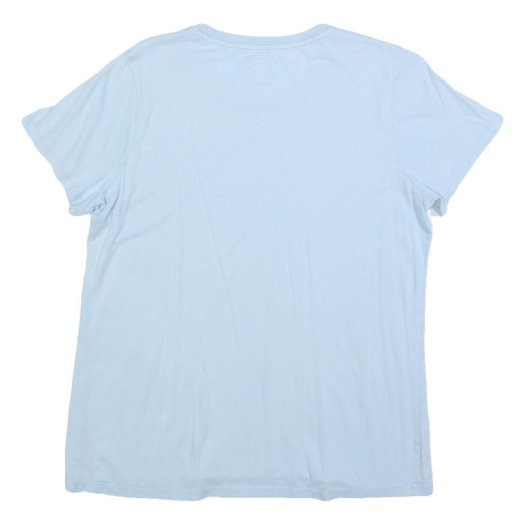 CHAMPION Womens Light Blue Cotton Blend Classic T-Shirt L Short Sleeve Crew Neck