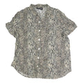 SAG HARBOUR Womens Beige Printed Shirt Short Sleeve Button Neck L Cotton Blend