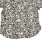 SAG HARBOUR Womens Beige Printed Shirt Short Sleeve Button Neck L Cotton Blend