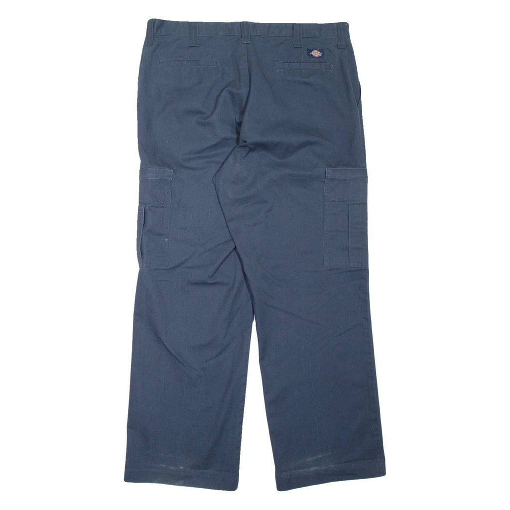 DICKIES Cargo Workwear Mens Trousers Blue Loose Straight W38 L32