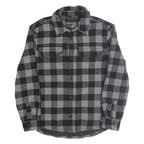 JACHS Mens Black & Grey Check Button Jacket M Polyester Blend Casual Shirt