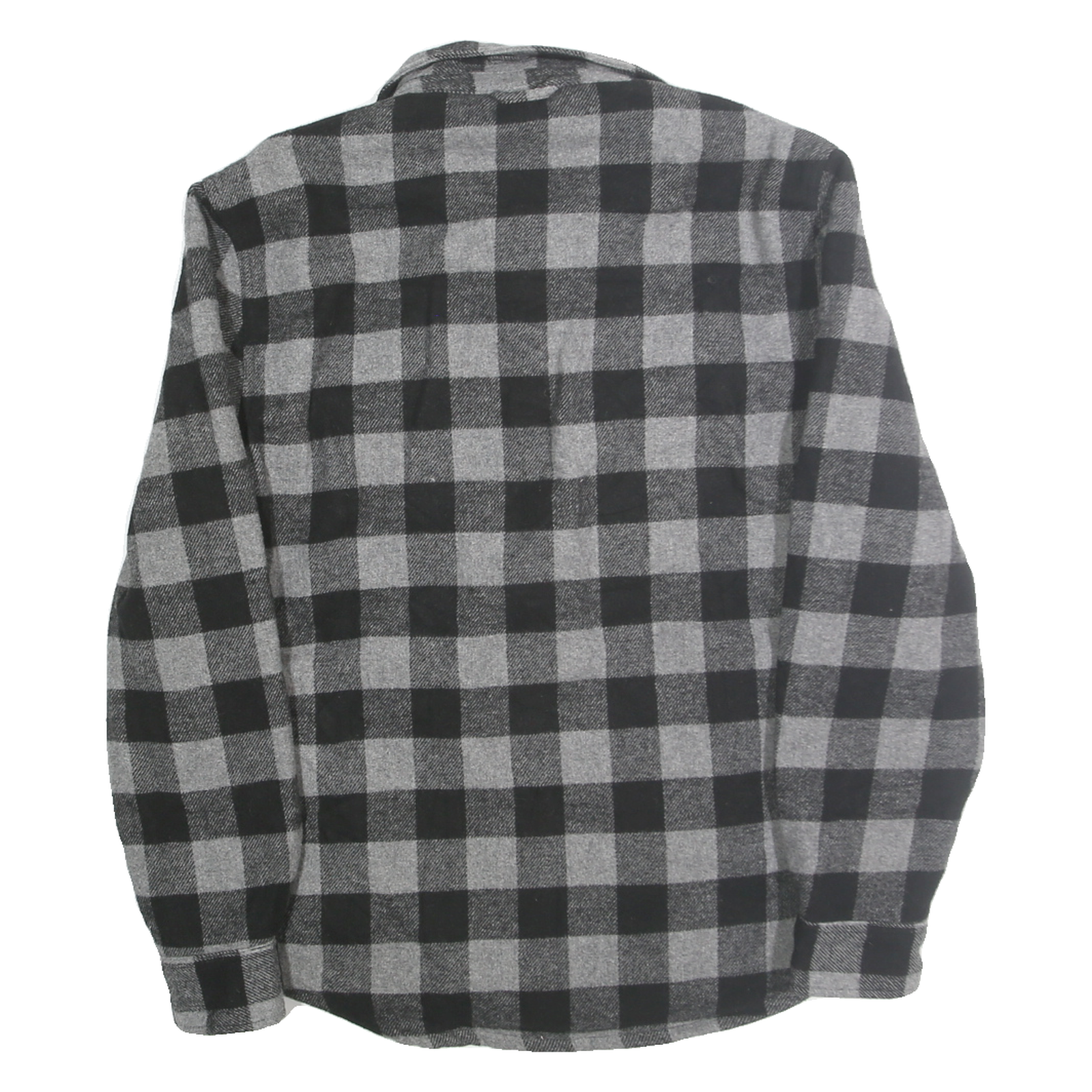 JACHS Mens Black & Grey Check Button Jacket M Polyester Blend Casual Shirt