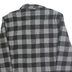 JACHS Mens Black & Grey Check Button Jacket M Polyester Blend Casual Shirt