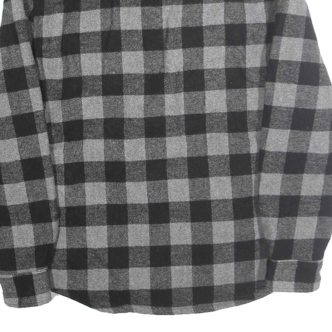 JACHS Mens Black & Grey Check Button Jacket M Polyester Blend Casual Shirt
