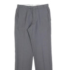 TREVIRA Mens Wool Grey Regular Straight Trousers W28 L32 Classic Formal Zip
