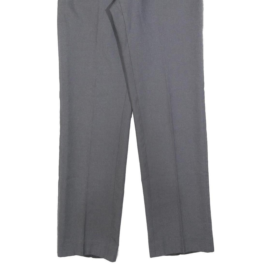 TREVIRA Mens Wool Grey Regular Straight Trousers W28 L32 Classic Formal Zip